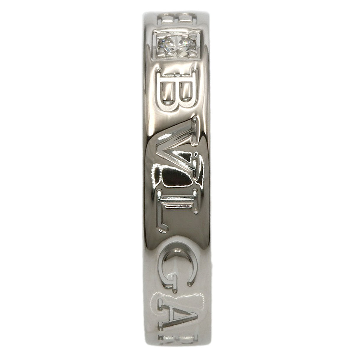 BVLGARI Double logo 1P Diamond Ring K18 White Gold Ladies [Used]