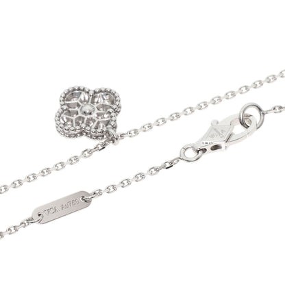 Van Cleef & Arpels Sweet Alhambra Diamond Necklace K18 White Gold Ladies [Used]