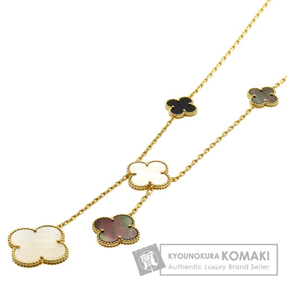 Van Cleef & Arpels Magic Alhambra 6 Motif Shell Onyx Necklace K18 Yellow Gold Ladies [Used]