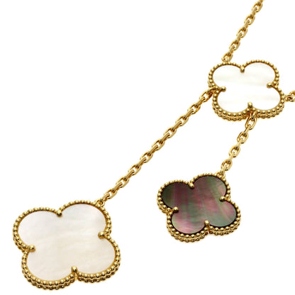 Van Cleef & Arpels Magic Alhambra 6 Motif Shell Onyx Necklace K18 Yellow Gold Ladies [Used]
