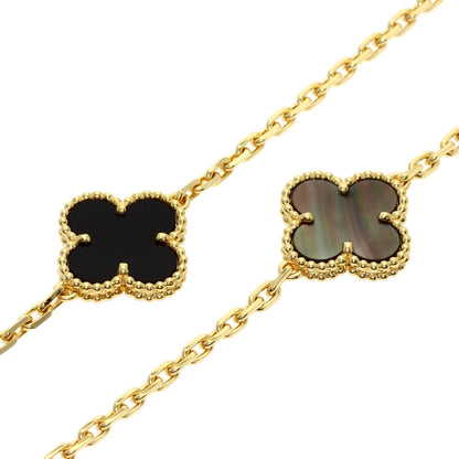 Van Cleef & Arpels Magic Alhambra 6 Motif Shell Onyx Necklace K18 Yellow Gold Ladies [Used]