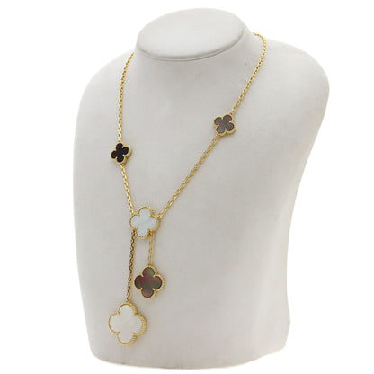 Van Cleef & Arpels Magic Alhambra 6 Motif Shell Onyx Necklace K18 Yellow Gold Ladies [Used]