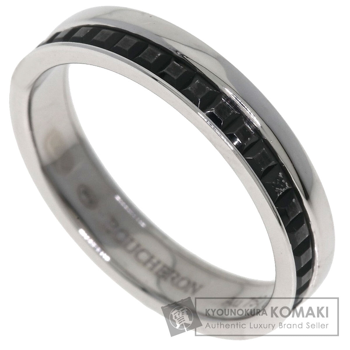Boucheron Quatre Black Ring #52 Ring K18 White Gold Ladies [Used]