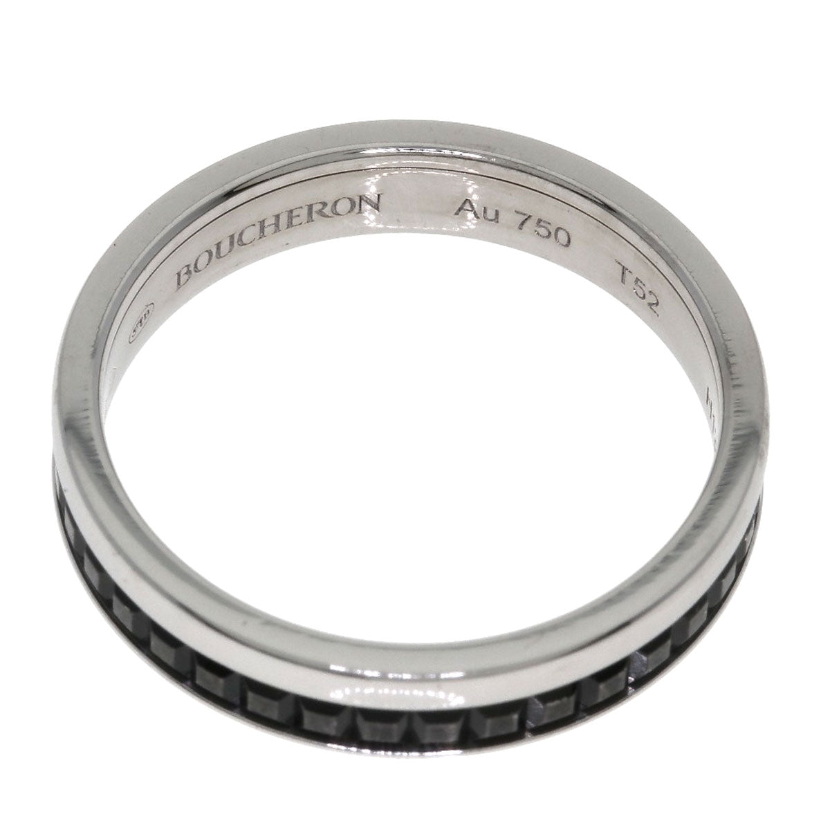 Boucheron Quatre Black Ring #52 Ring K18 White Gold Ladies [Used]