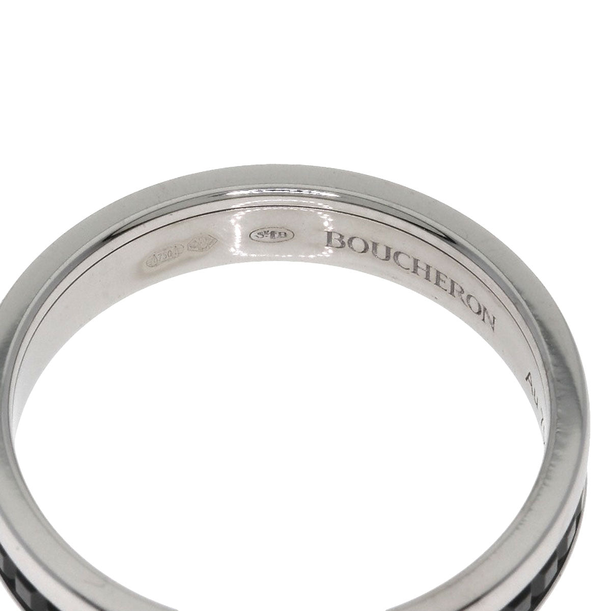 Boucheron Quatre Black Ring #52 Ring K18 White Gold Ladies [Used]