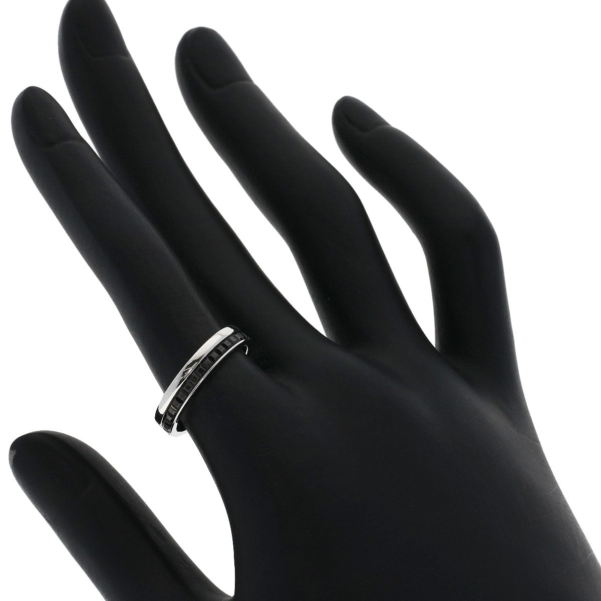 Boucheron Quatre Black Ring #52 Ring K18 White Gold Ladies [Used]