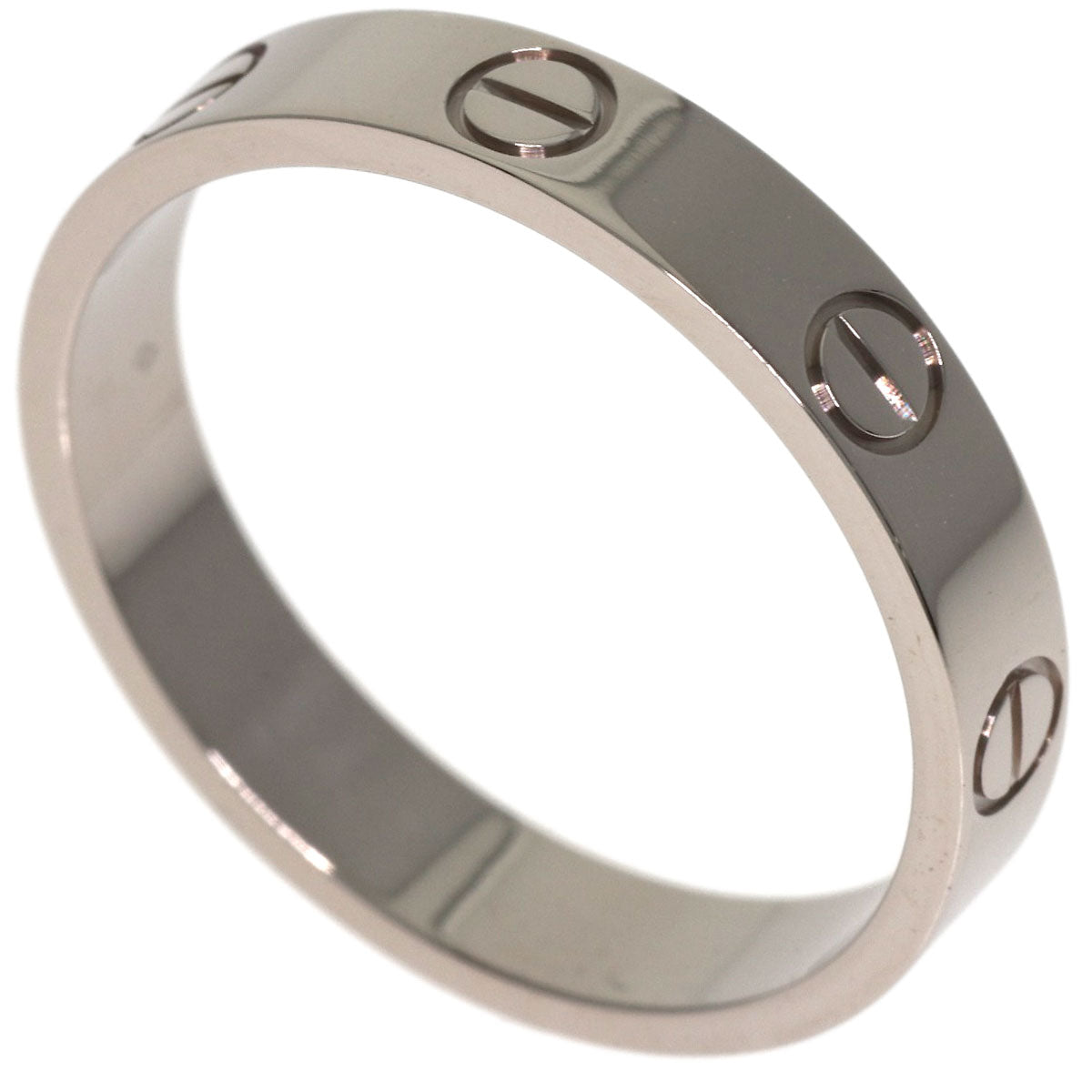 CARTIER mini love ring #54 Ring K18 White Gold Ladies [Used]