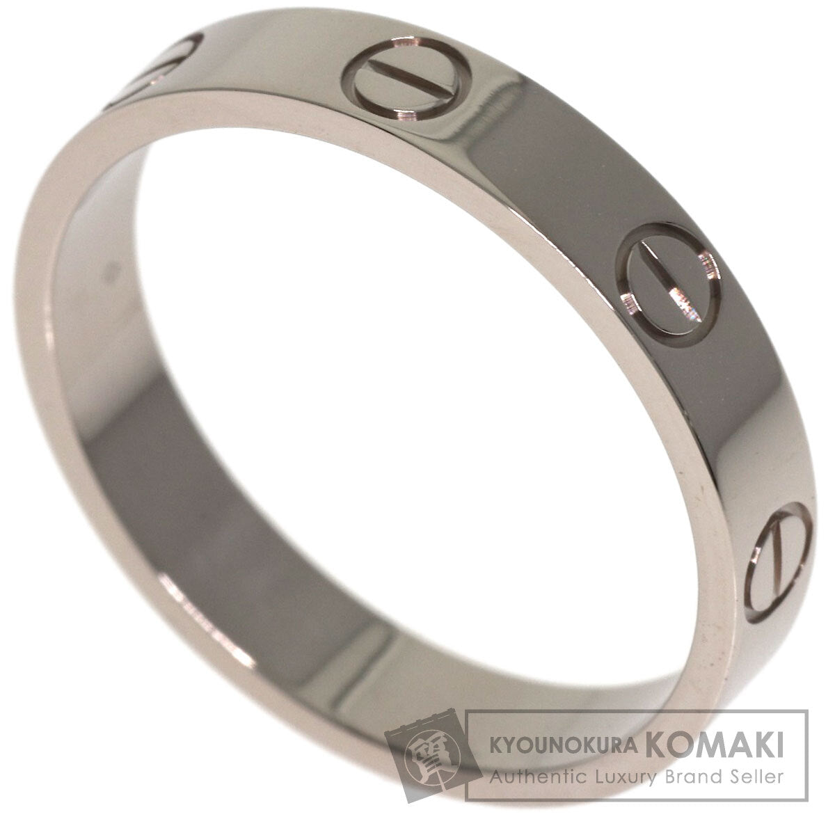 CARTIER mini love ring #54 Ring K18 White Gold Ladies [Used]