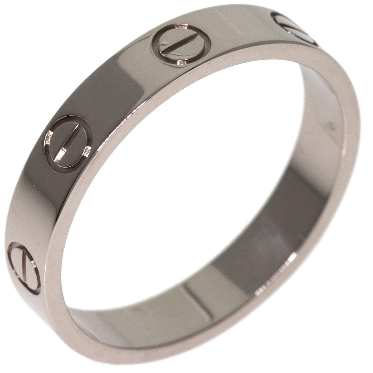 CARTIER mini love ring #54 Ring K18 White Gold Ladies [Used]