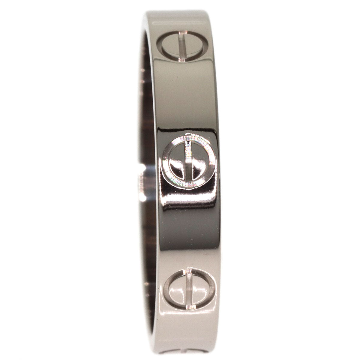 CARTIER mini love ring #54 Ring K18 White Gold Ladies [Used]