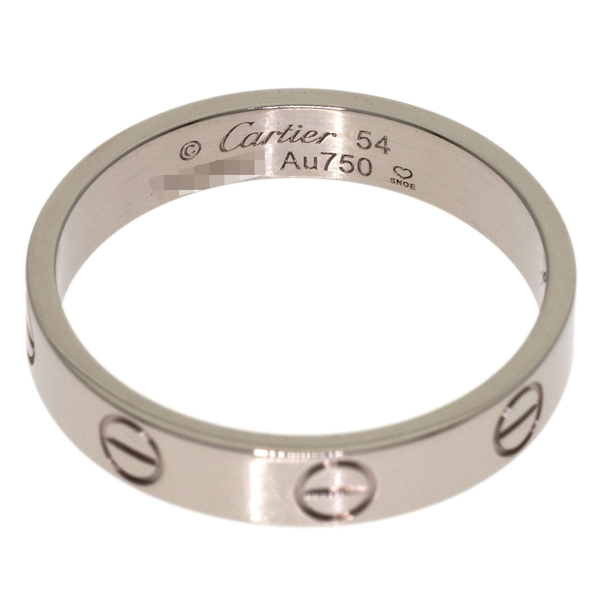 CARTIER mini love ring #54 Ring K18 White Gold Ladies [Used]