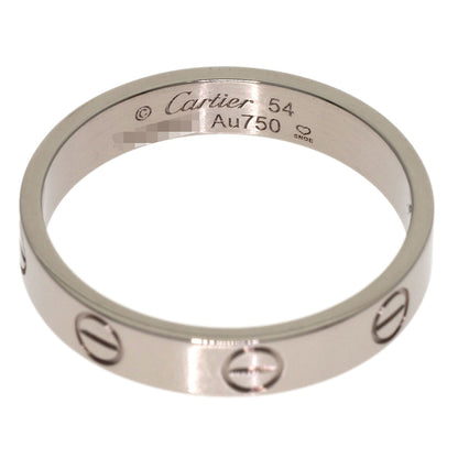 CARTIER mini love ring #54 Ring K18 White Gold Ladies [Used]