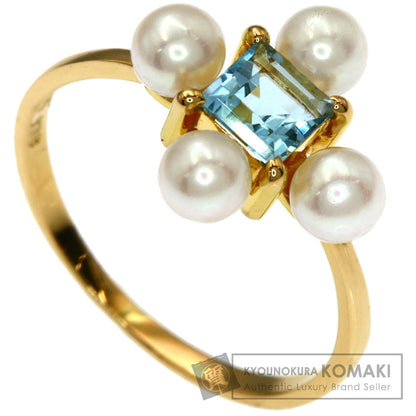TASAKI Aquamarine Pearl Pearl Ring K18 Yellow Gold Ladies [Used]