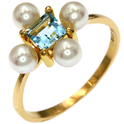 TASAKI Aquamarine Pearl Pearl Ring K18 Yellow Gold Ladies [Used]