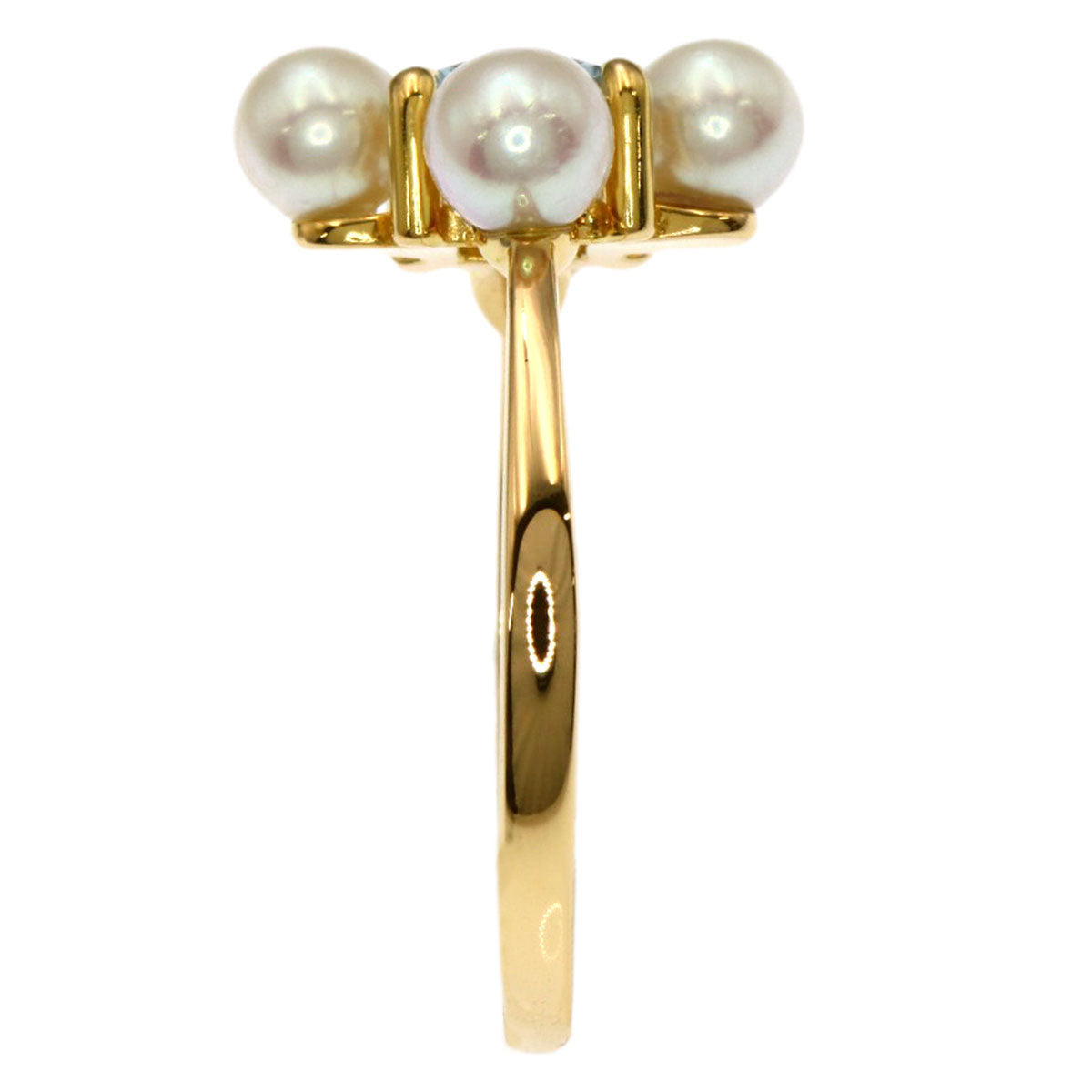TASAKI Aquamarine Pearl Pearl Ring K18 Yellow Gold Ladies [Used]