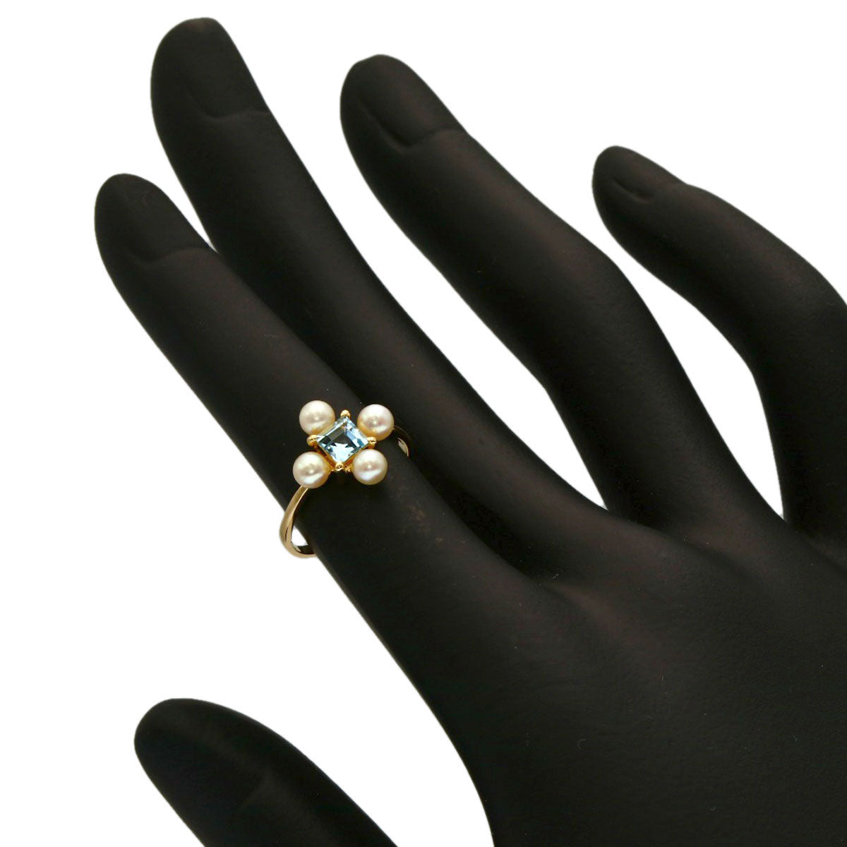 TASAKI Aquamarine Pearl Pearl Ring K18 Yellow Gold Ladies [Used]