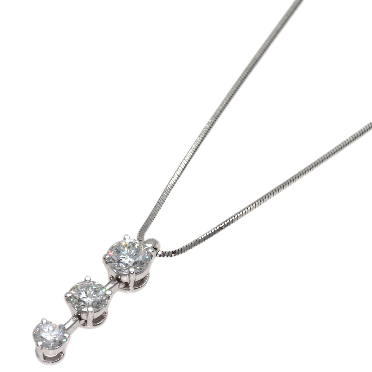 MONNICKENDAM Trilogy Diamond Necklace Platinum PT850 Ladies [Used]