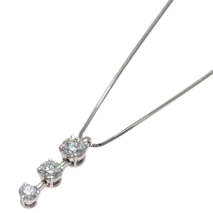 MONNICKENDAM Trilogy Diamond Necklace Platinum PT850 Ladies [Used]