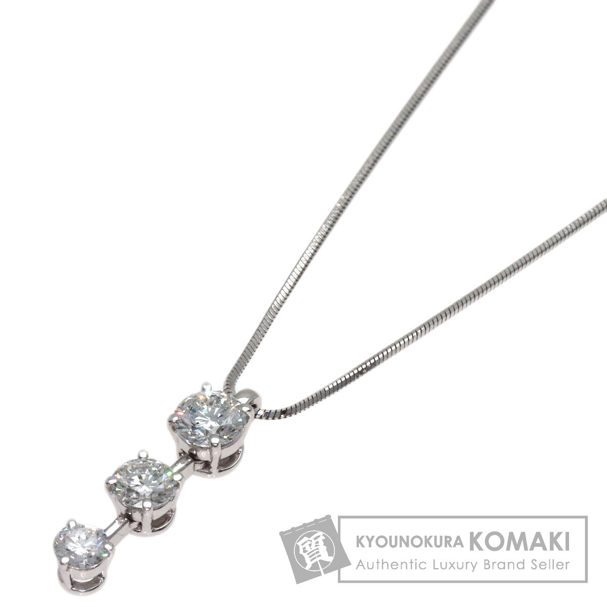 MONNICKENDAM Trilogy Diamond Necklace Platinum PT850 Ladies [Used]