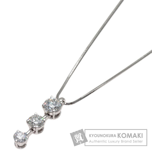 MONNICKENDAM Trilogy Diamond Necklace Platinum PT850 Ladies [Used]