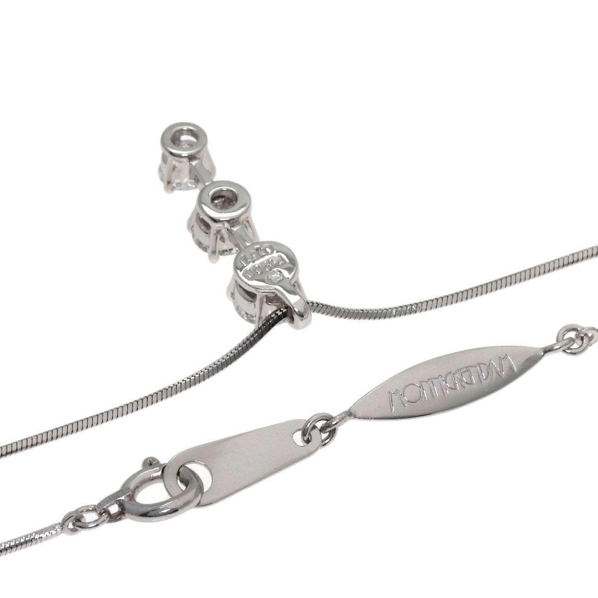 MONNICKENDAM Trilogy Diamond Necklace Platinum PT850 Ladies [Used]