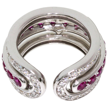 ANTONINI Ruby Diamond Ring K18 White Gold Ladies [Used]