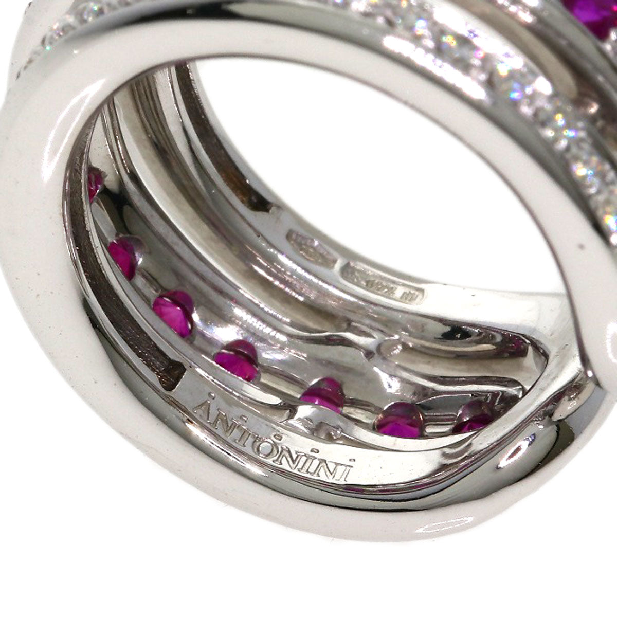 ANTONINI Ruby Diamond Ring K18 White Gold Ladies [Used]