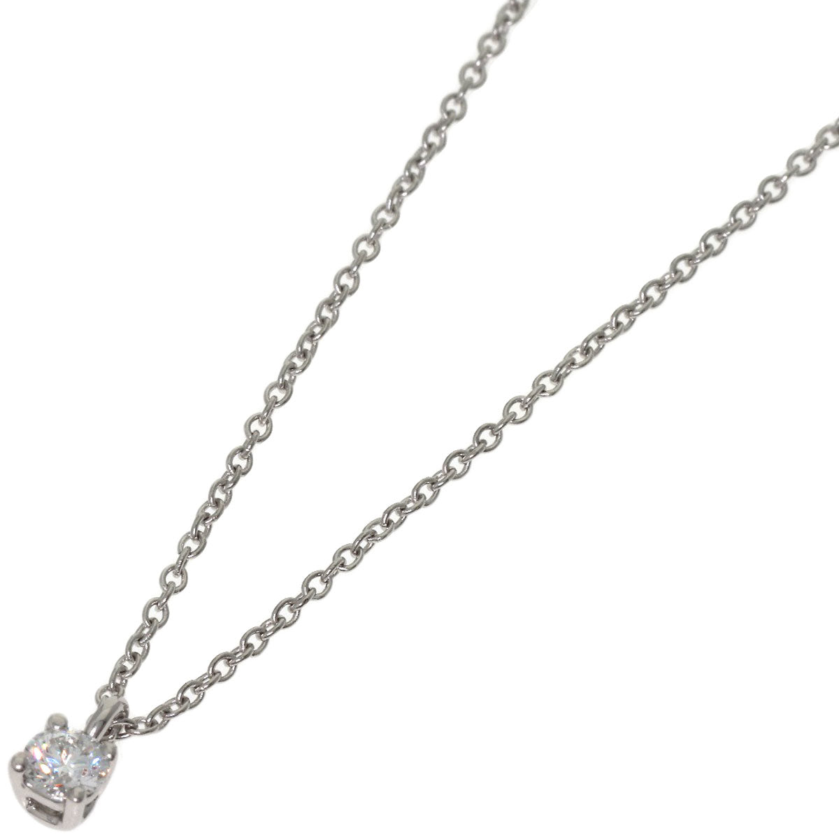 TIFFANY&Co. Solitaire Diamond Necklace Platinum PT950 Ladies [Used]