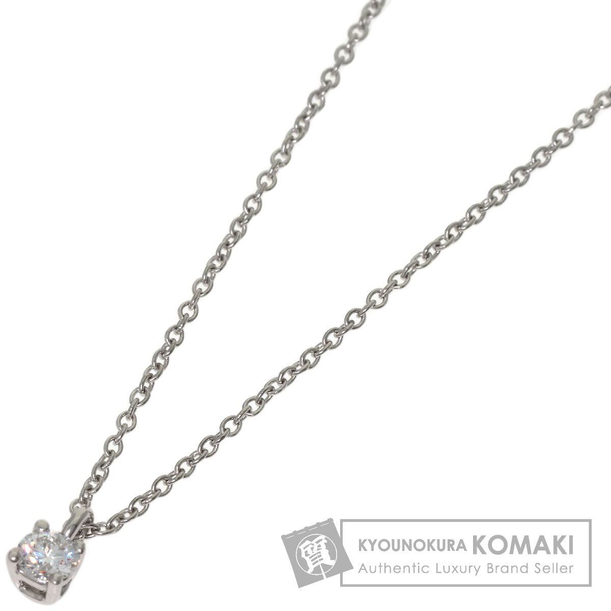 TIFFANY&Co. Solitaire Diamond Necklace Platinum PT950 Ladies [Used]