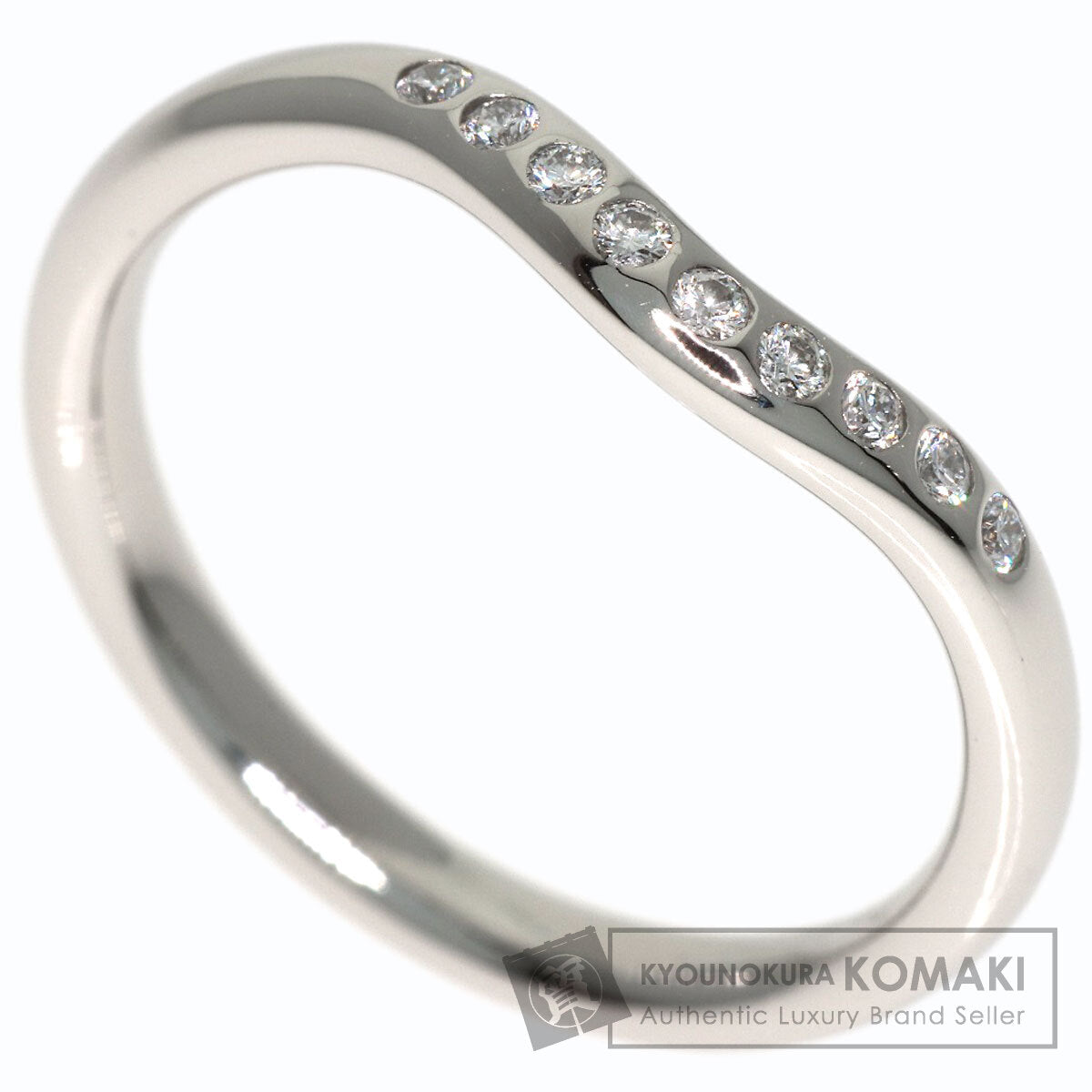 TIFFANY&Co. Curved Band Diamond Ring Platinum PT950 Ladies [Used]