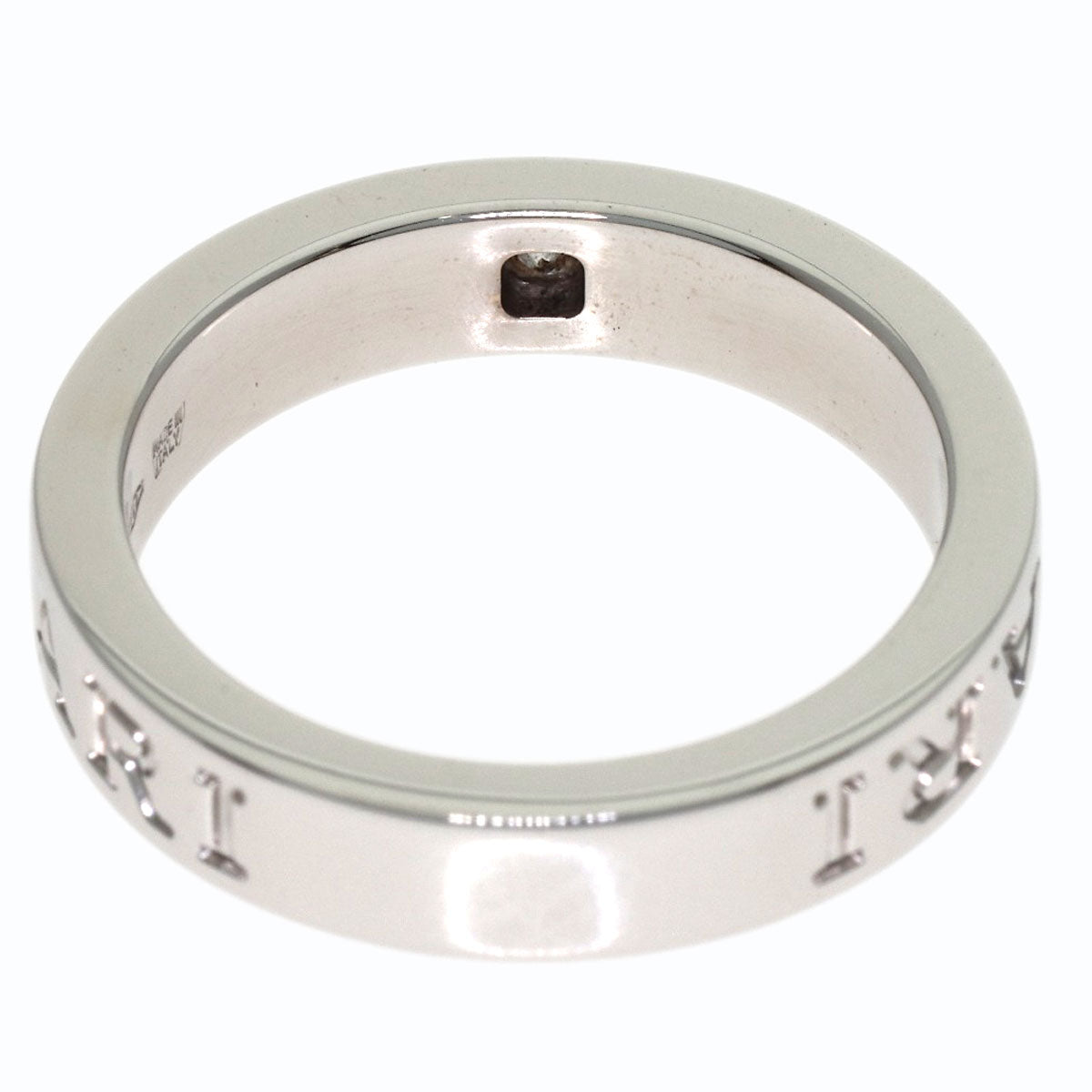 BVLGARI Double logo 1P Diamond Ring K18 White Gold Ladies [Used]