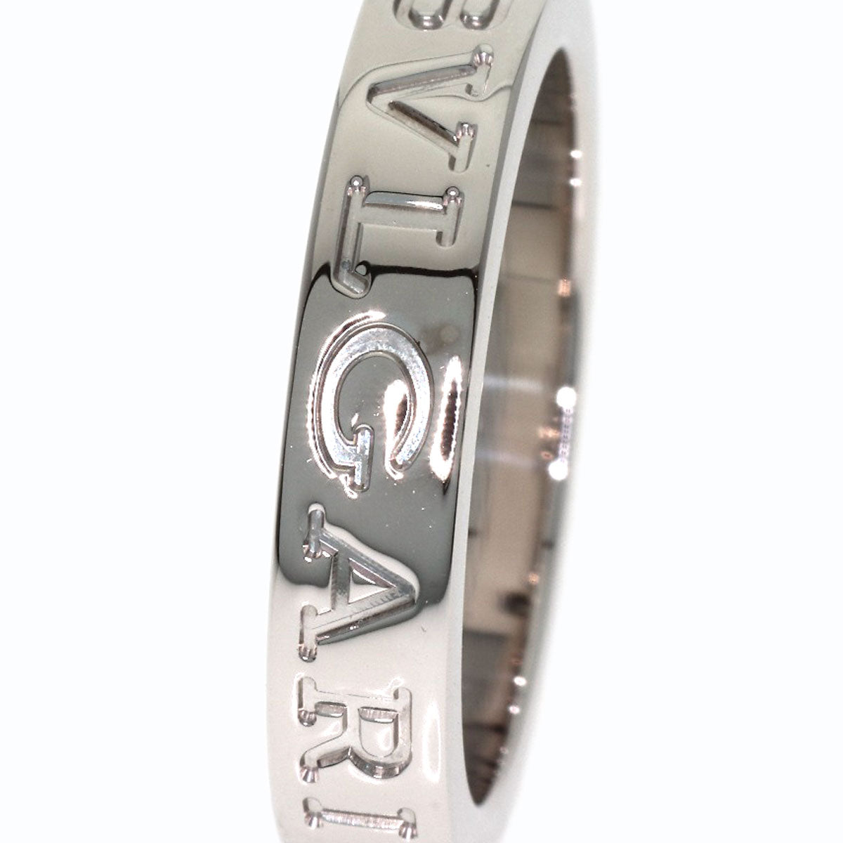 BVLGARI Double logo 1P Diamond Ring K18 White Gold Ladies [Used]