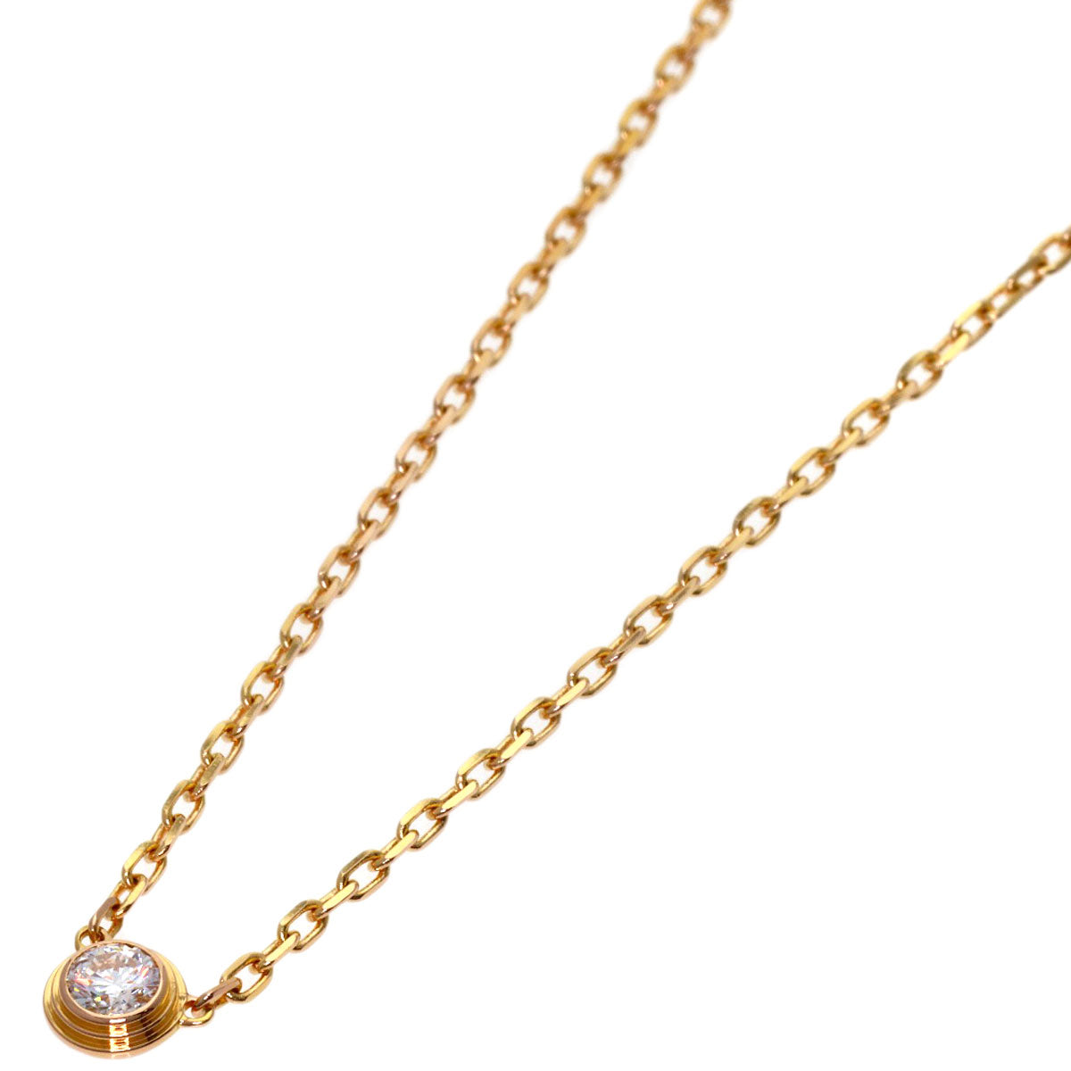 CARTIER Damour Small Model Diamond Necklace K18 Pink Gold Ladies [Used]