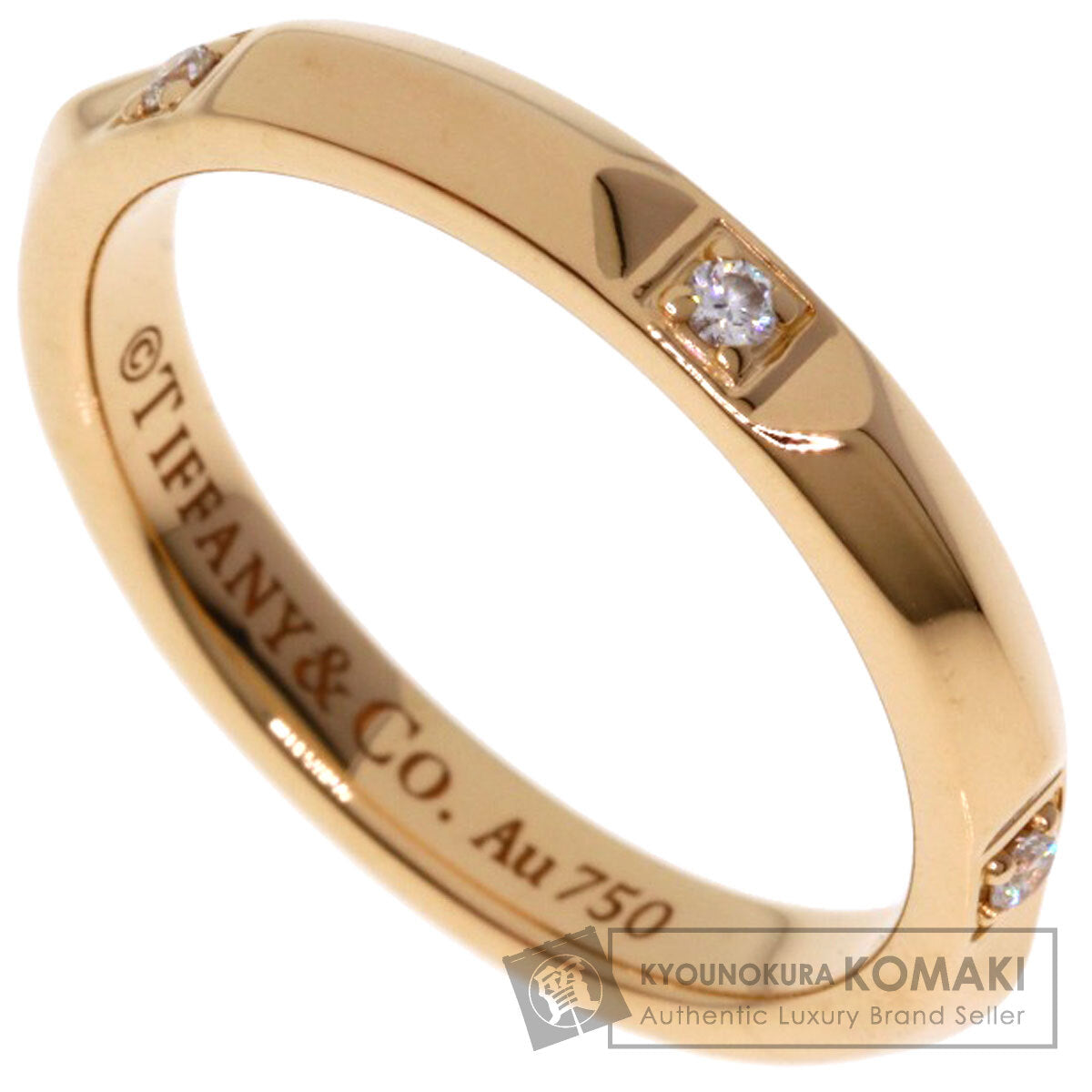 TIFFANY&Co. True Band Ring Diamond Ring K18 Pink Gold Ladies [Used]