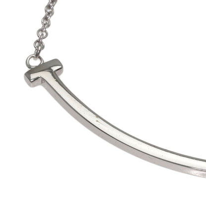 TIFFANY&Co. T smile small Necklace K18 White Gold Ladies [Used]