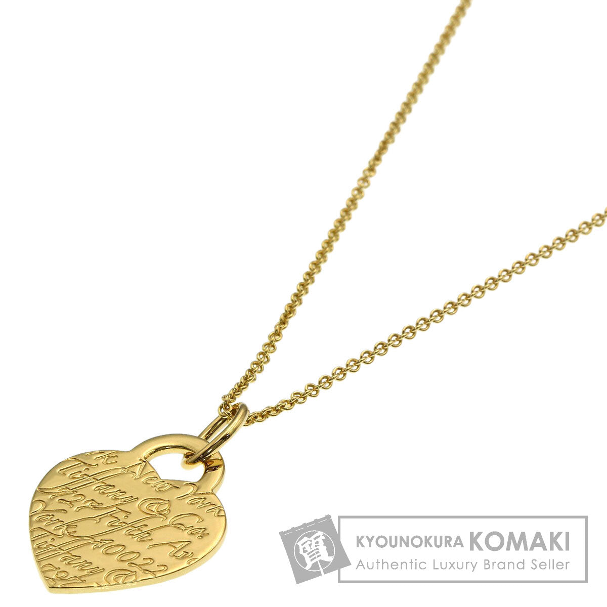 TIFFANY&Co. Notes Heart Necklace K18 Yellow Gold Ladies [Used]