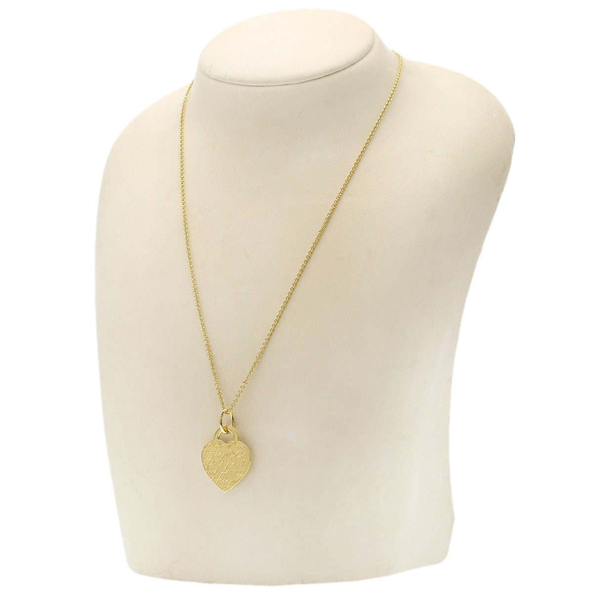 TIFFANY&Co. Notes Heart Necklace K18 Yellow Gold Ladies [Used]