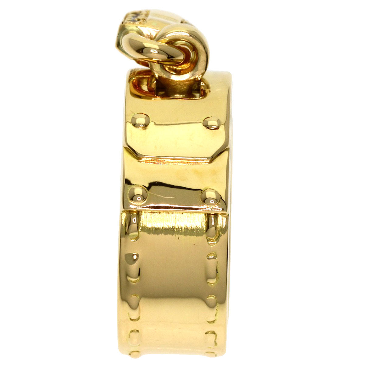 HERMES Cadena Diamond #48 Ring K18 Yellow Gold Ladies [Used]