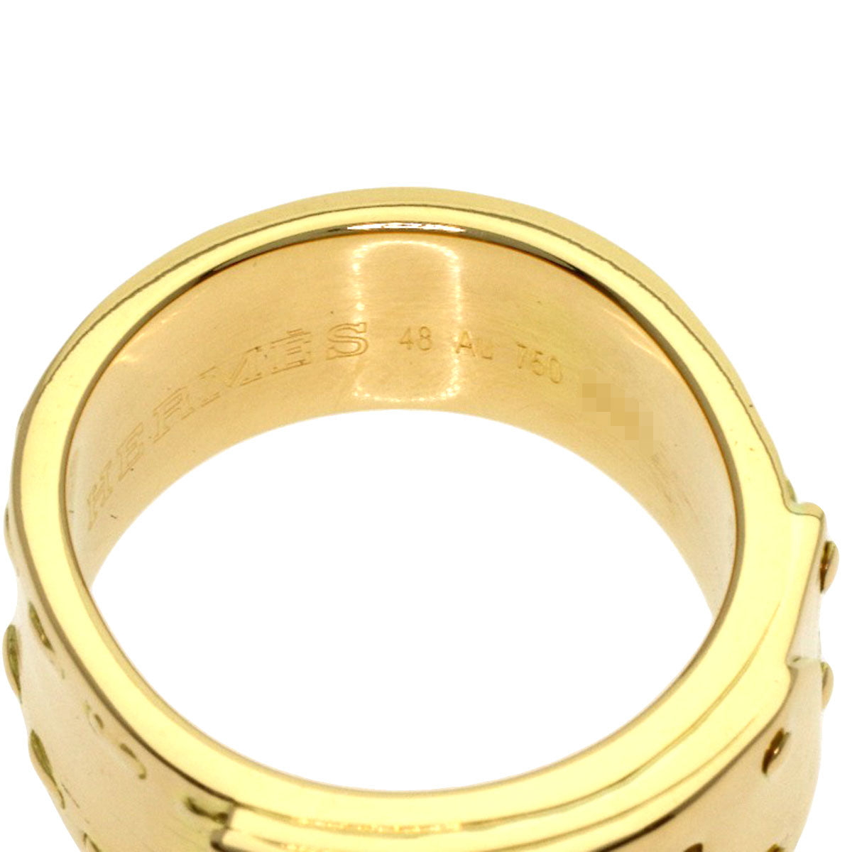 HERMES Cadena Diamond #48 Ring K18 Yellow Gold Ladies [Used]