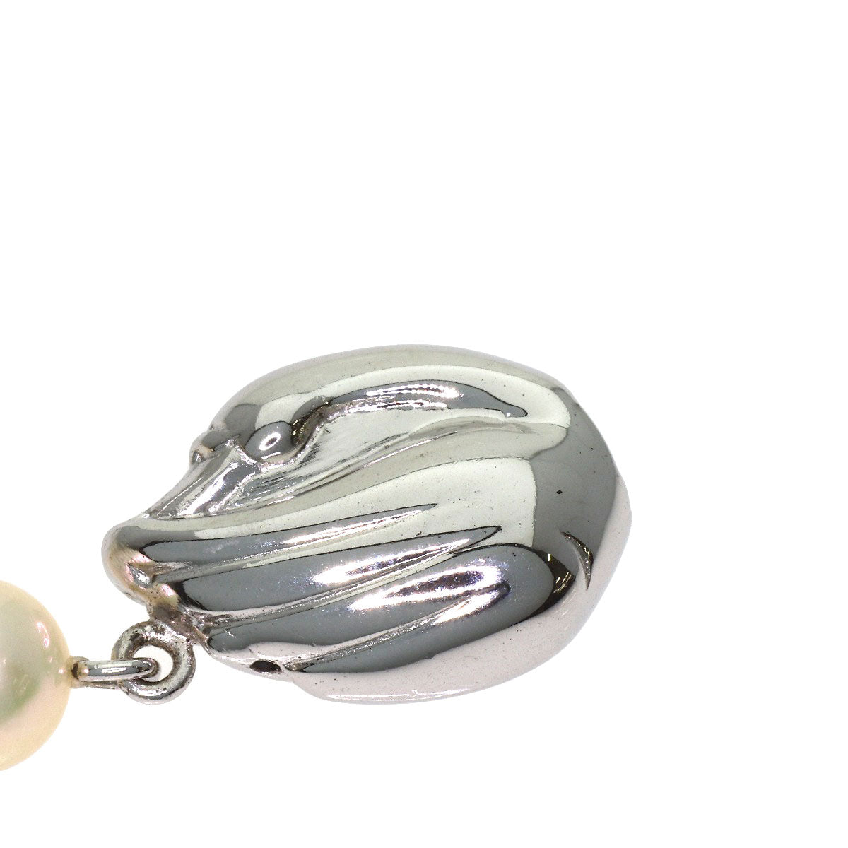 TASAKI Pearl Pearl Swan Hardware Necklace Silver Ladies [Used]
