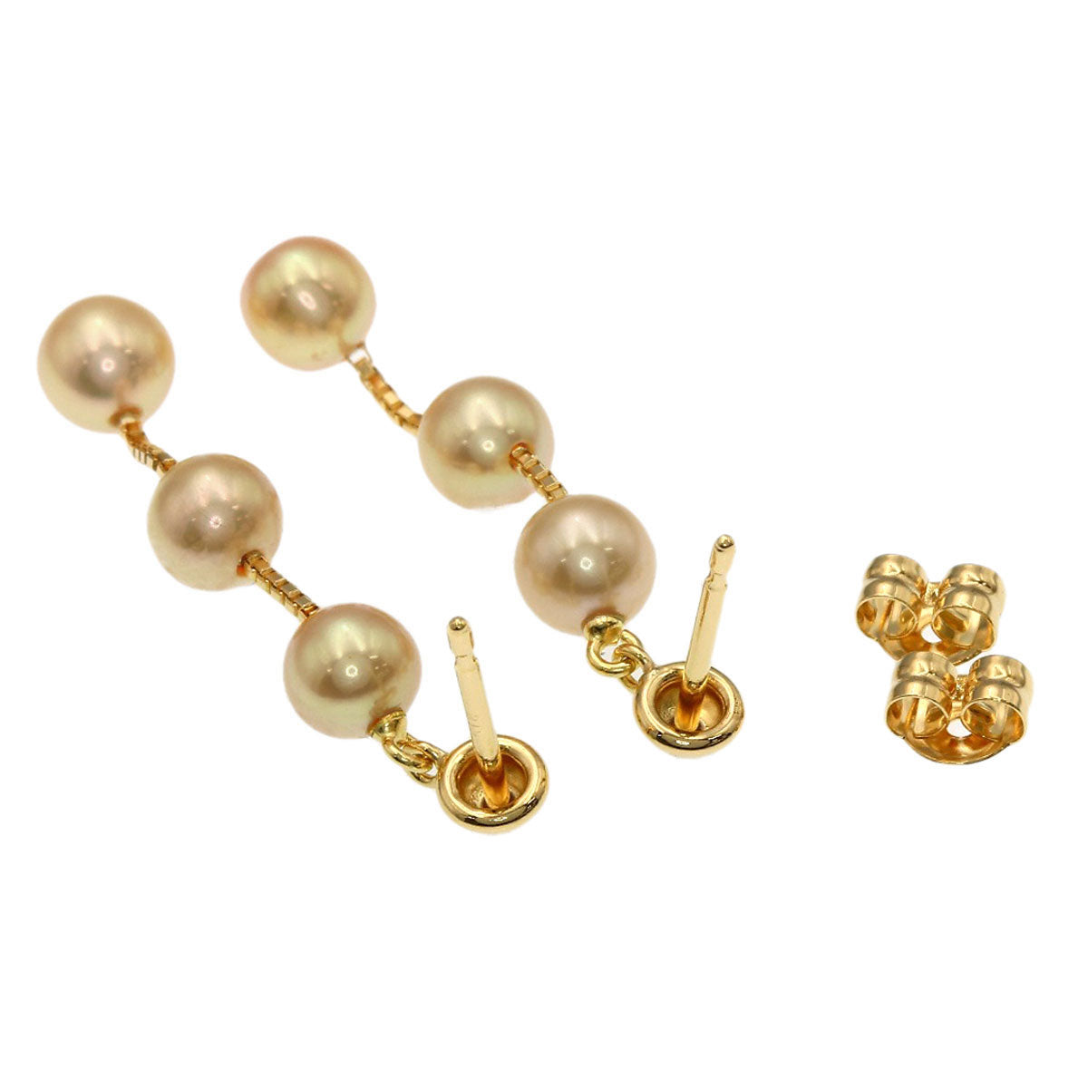TASAKI Station Drop Pearl Pearl earring K18 Yellow Gold Ladies [Used]