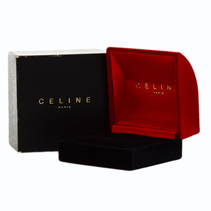 CELINE Logo Cross Diamond Ring K18 Yellow Gold Ladies [Used]