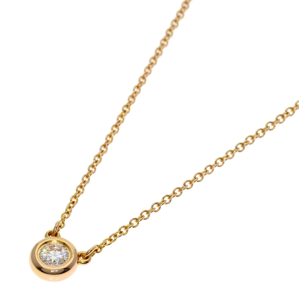 TIFFANY&Co. By The Yard Diamond Necklace K18 Pink Gold Ladies [Used]