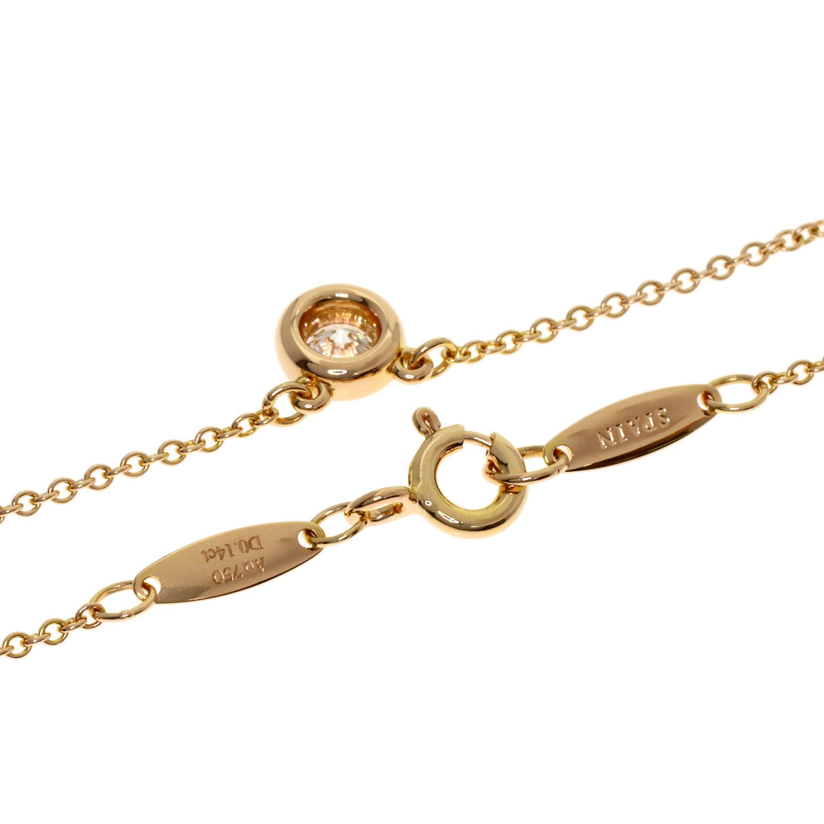 TIFFANY&Co. By The Yard Diamond Necklace K18 Pink Gold Ladies [Used]