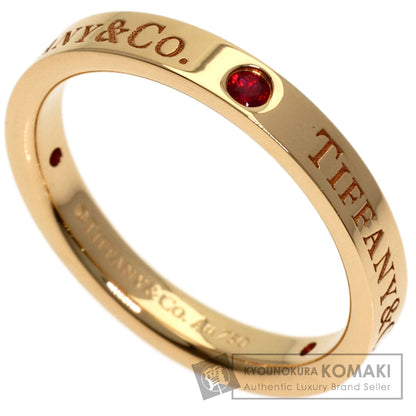 TIFFANY&Co. Flat Band 3P Ruby Ring K18 Pink Gold Ladies [Used]