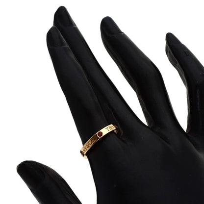 TIFFANY&Co. Flat Band 3P Ruby Ring K18 Pink Gold Ladies [Used]