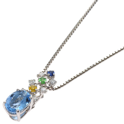 TASAKI Multi-colored stone Necklace K18 White Gold Ladies [Used]