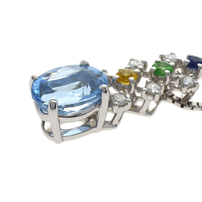 TASAKI Multi-colored stone Necklace K18 White Gold Ladies [Used]