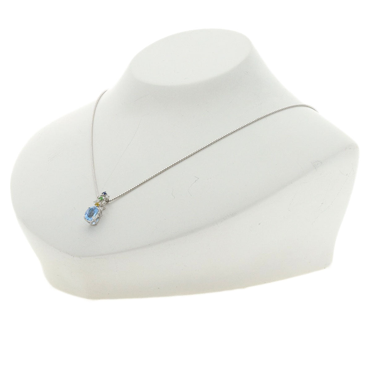 TASAKI Multi-colored stone Necklace K18 White Gold Ladies [Used]