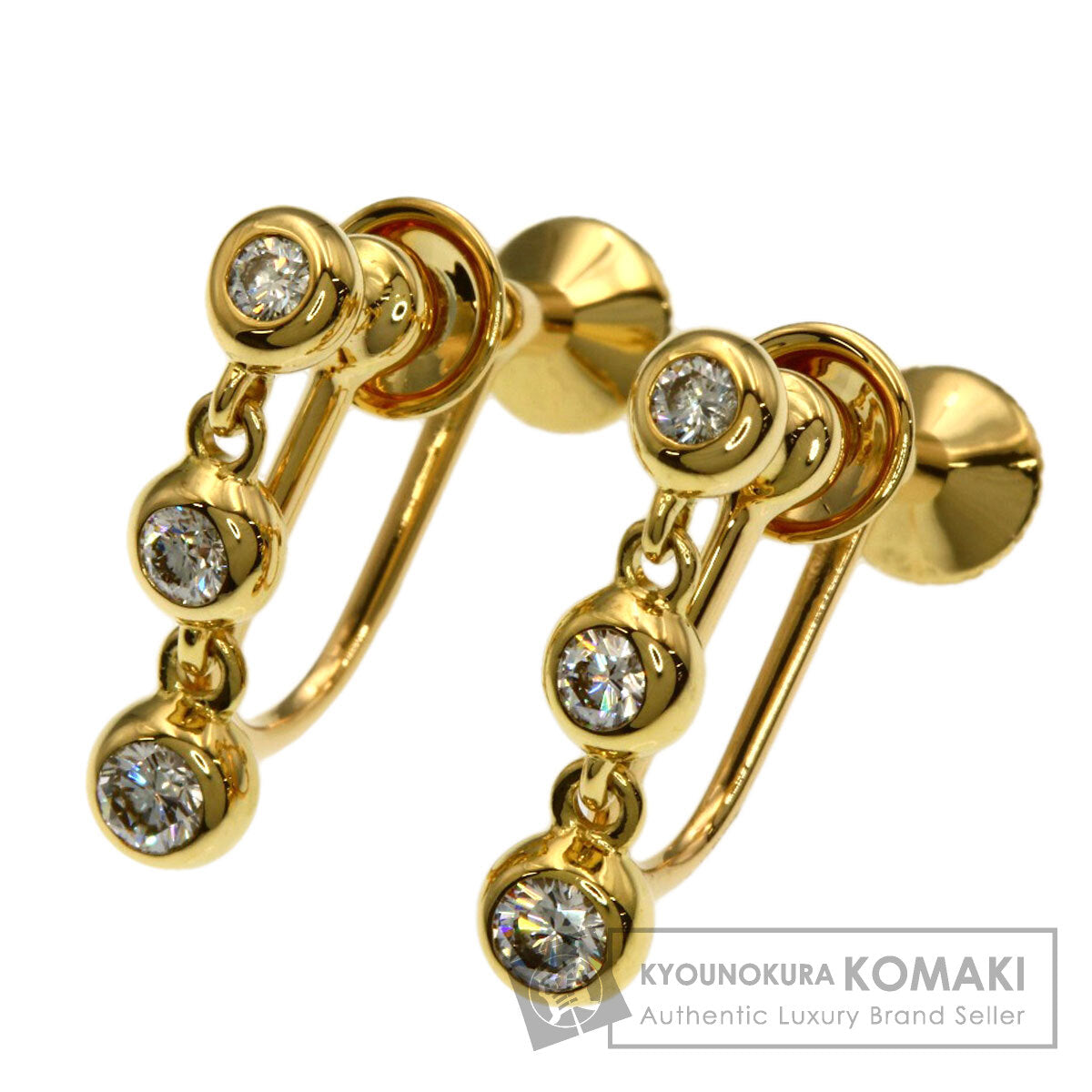 TASAKI Diamond Earring K18 Yellow Gold Ladies [Used]